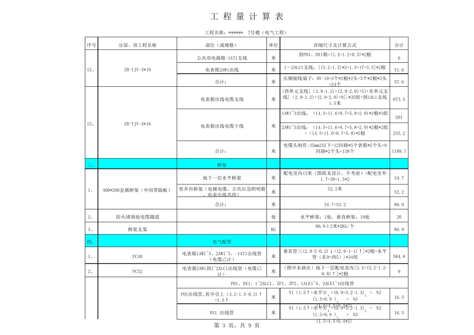 安装工程量计算表全_第3页