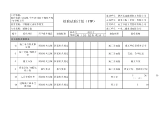 安装检试验IPT计划
