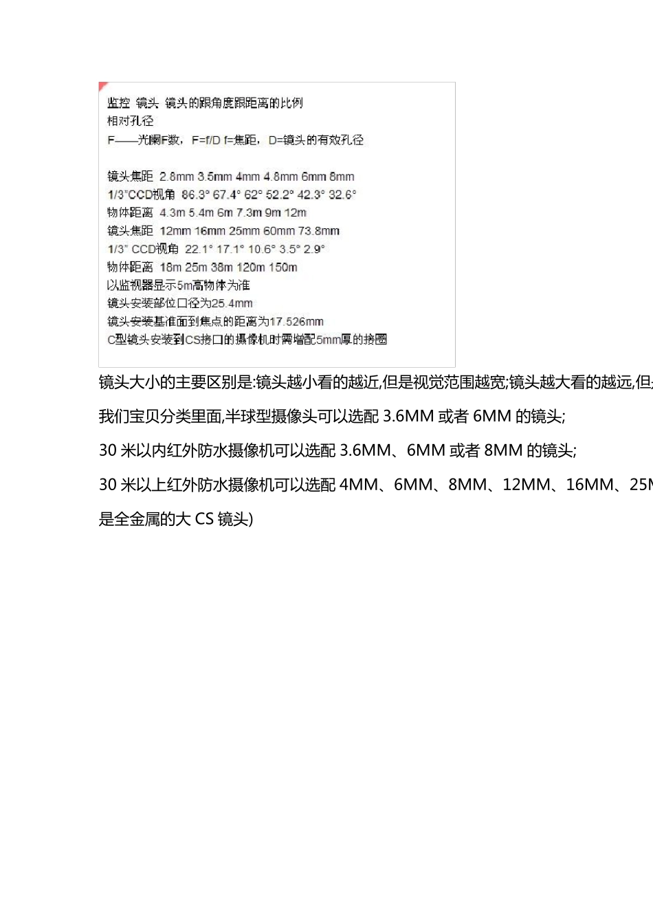 安装监控摄像机时如何选择合适的镜头_第2页