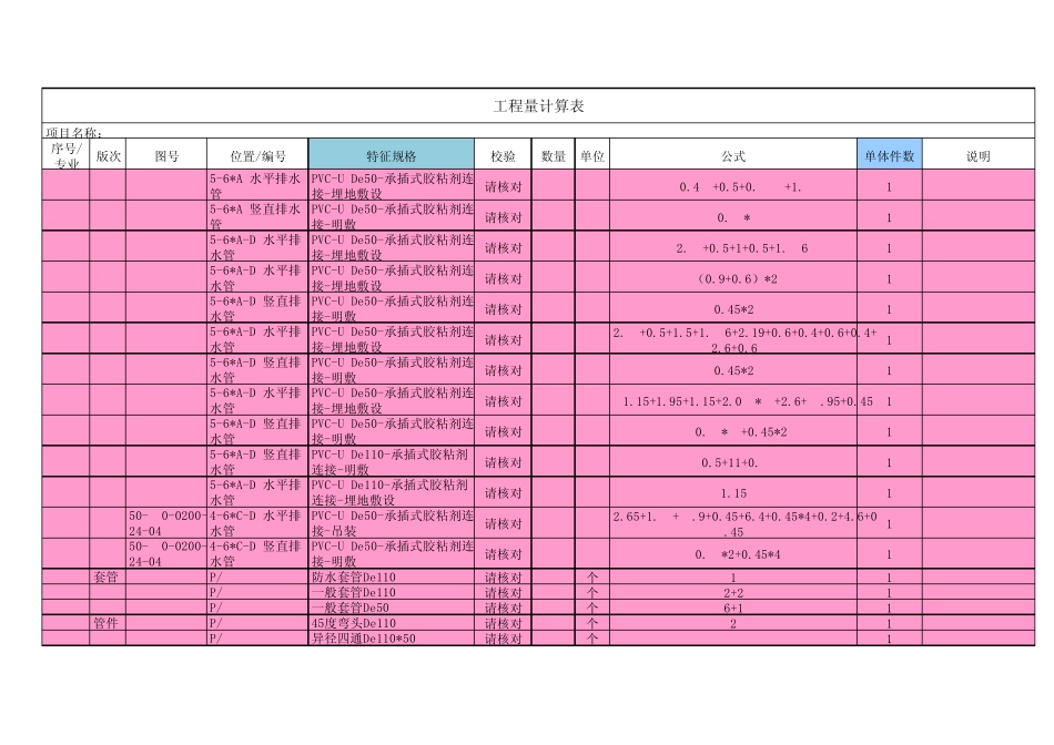 安装算量模板_第3页