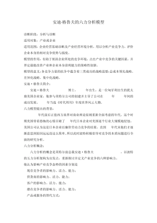 安迪·格鲁夫的六力分析模型