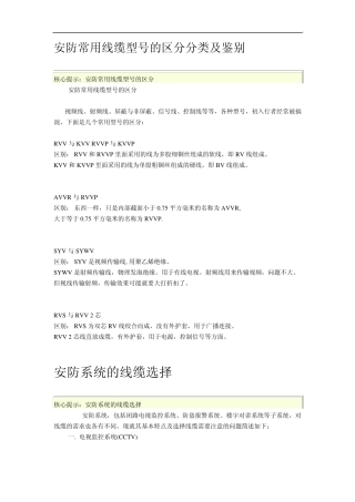 安防常用线缆型号的区分分类及鉴别