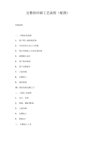 完整的印刷工艺流程