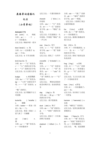 完美版小学英语单词图像记忆法