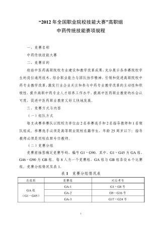 定稿中药传统技能大赛规程