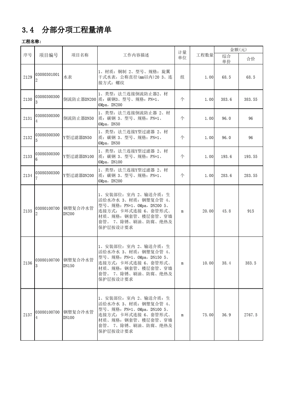 定稿20150425机电安装工程量清单报价_第3页