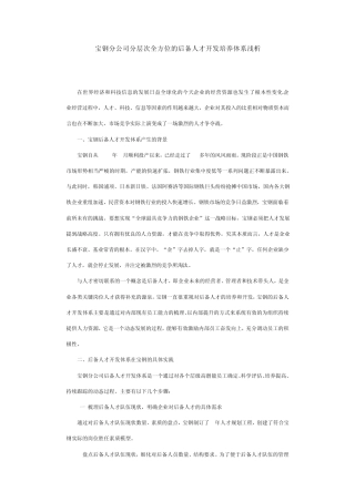 宝钢后备人才开发培养体系2