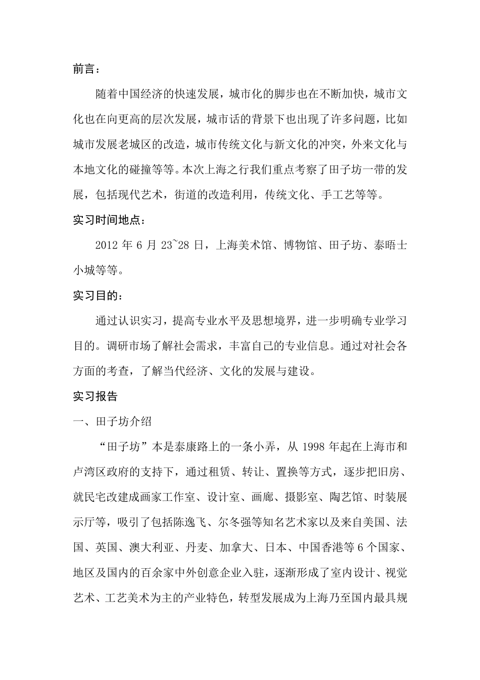 实习报告——关于上海田子坊文化艺术的考察_第2页