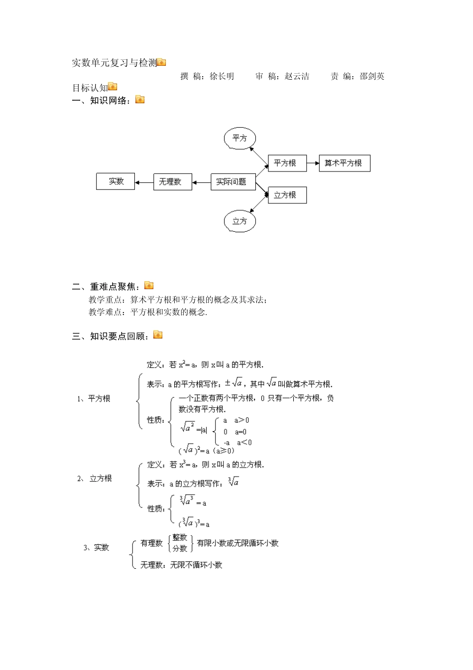实数单元复习与检测_第1页