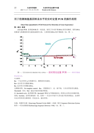 实时定量PCR的操作流程