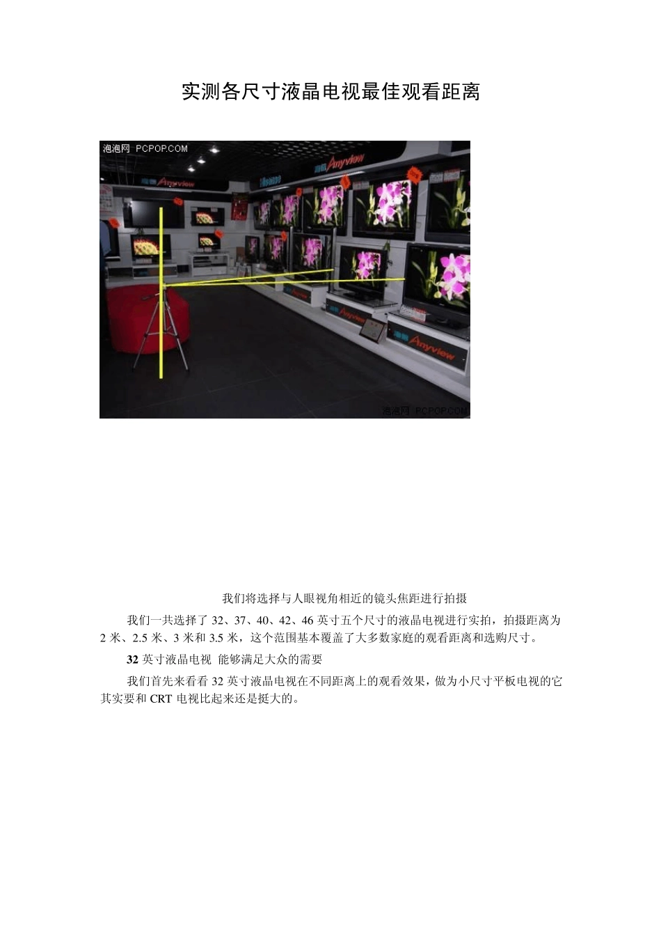 实测各尺寸液晶电视最佳观看距离_第1页
