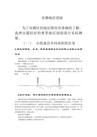 实测地质剖面方法及地质填图要求
