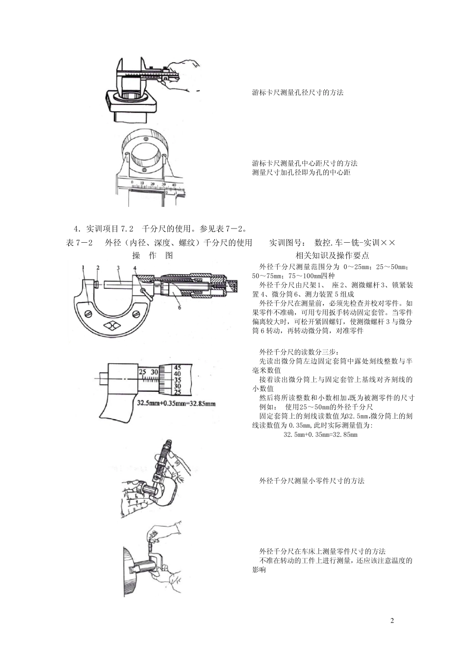 实训项目7测量_游标卡尺、千分尺、百分表、万能角度尺__第2页
