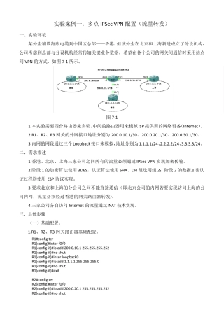 实验1_多点IPSecVPN的配置(流量转发)