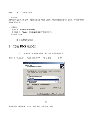 实验4DNS和DHCP