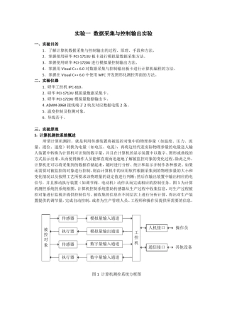 实验一数据采集与控制输出实验