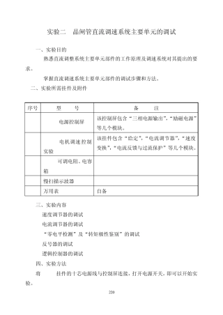 实验一晶闸管直流调速系统主要单元的调试