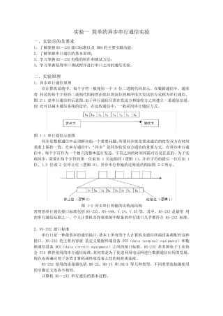 实验一简单的异步串行通信实验报告