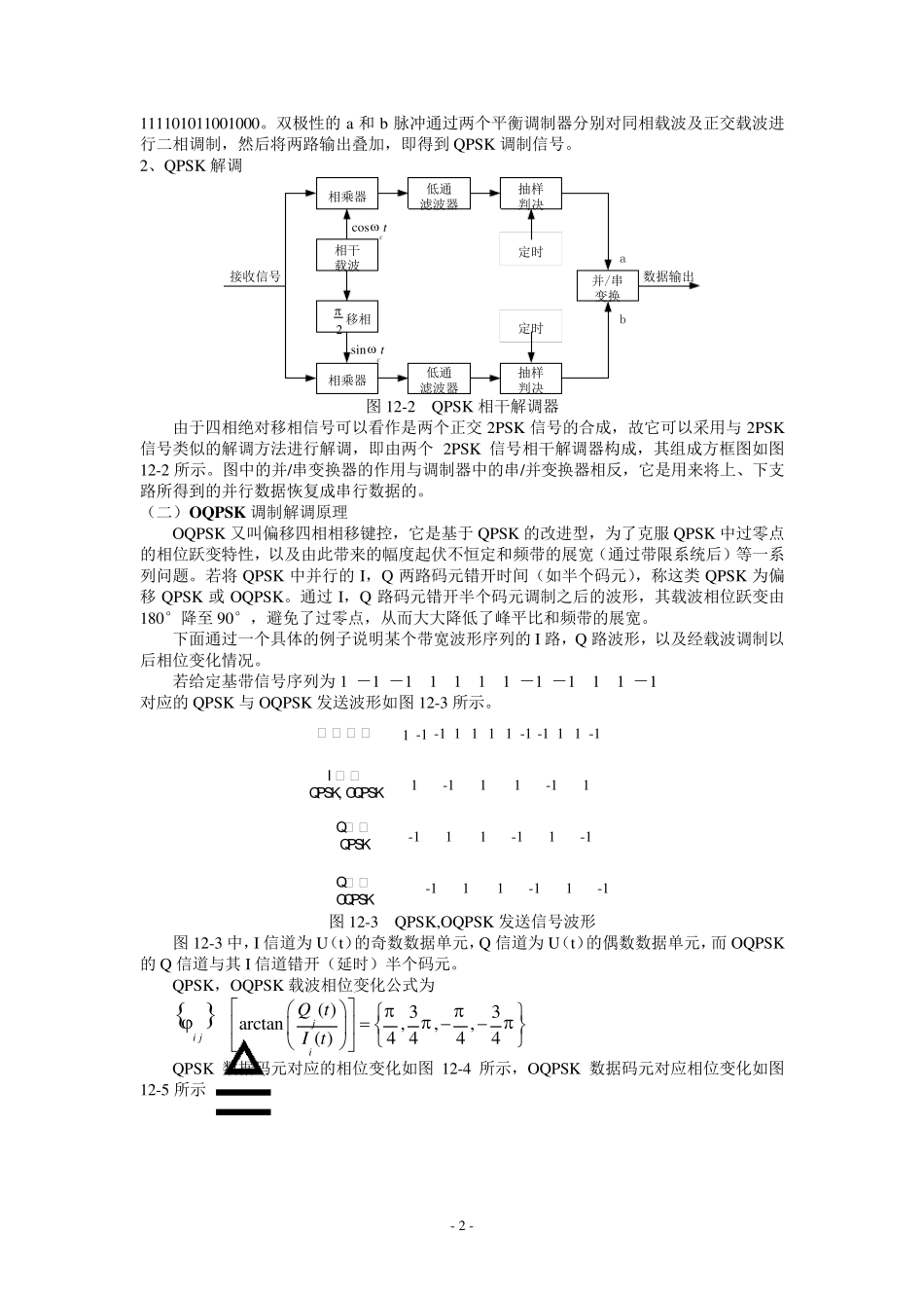 实验九QPSK调制与解调实验报告_第2页