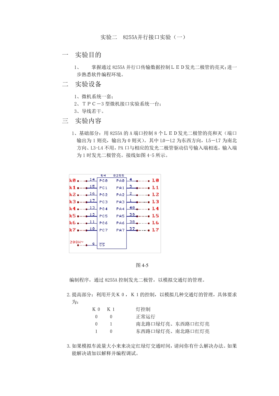 实验二8255A并行接口实验_第1页