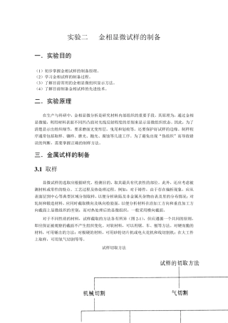 实验二金相显微试样的制备