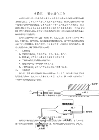实验五+++硅热氧化工艺