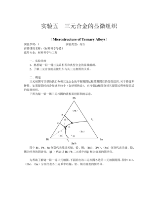 实验五三元合金的显微组织
