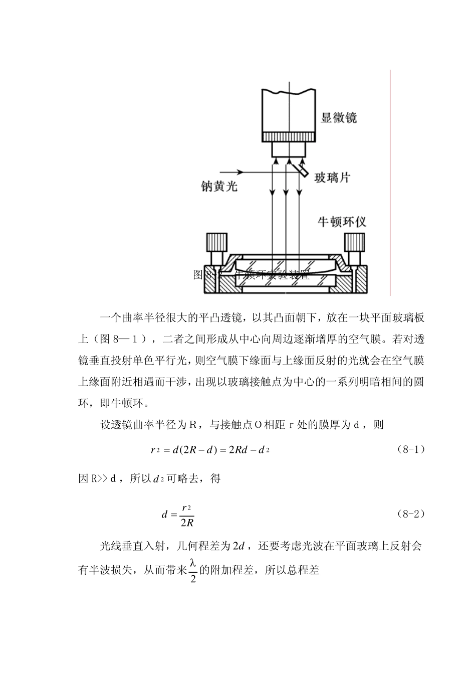 实验八用牛顿环测透镜曲率半径和用劈尖测厚度_第2页