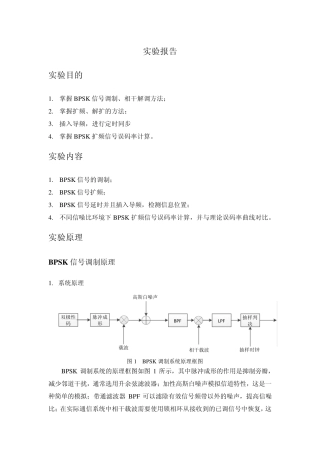 实验四BPSK扩频导频matlab仿真