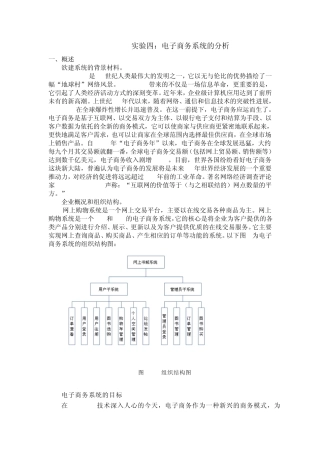 实验四电子商务系统分析