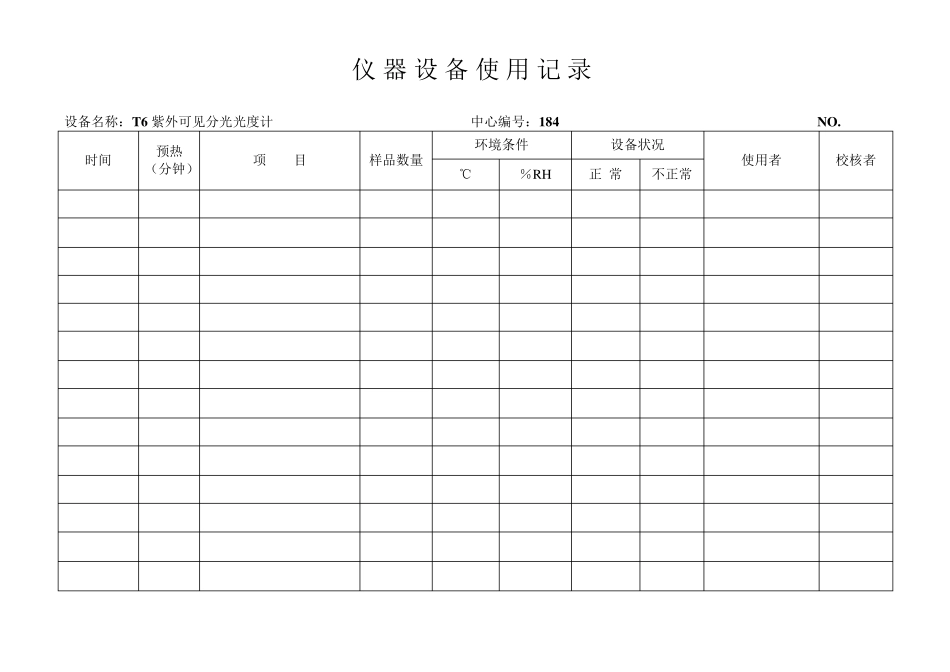 实验室仪器设备使用记录表(10设备)_第3页