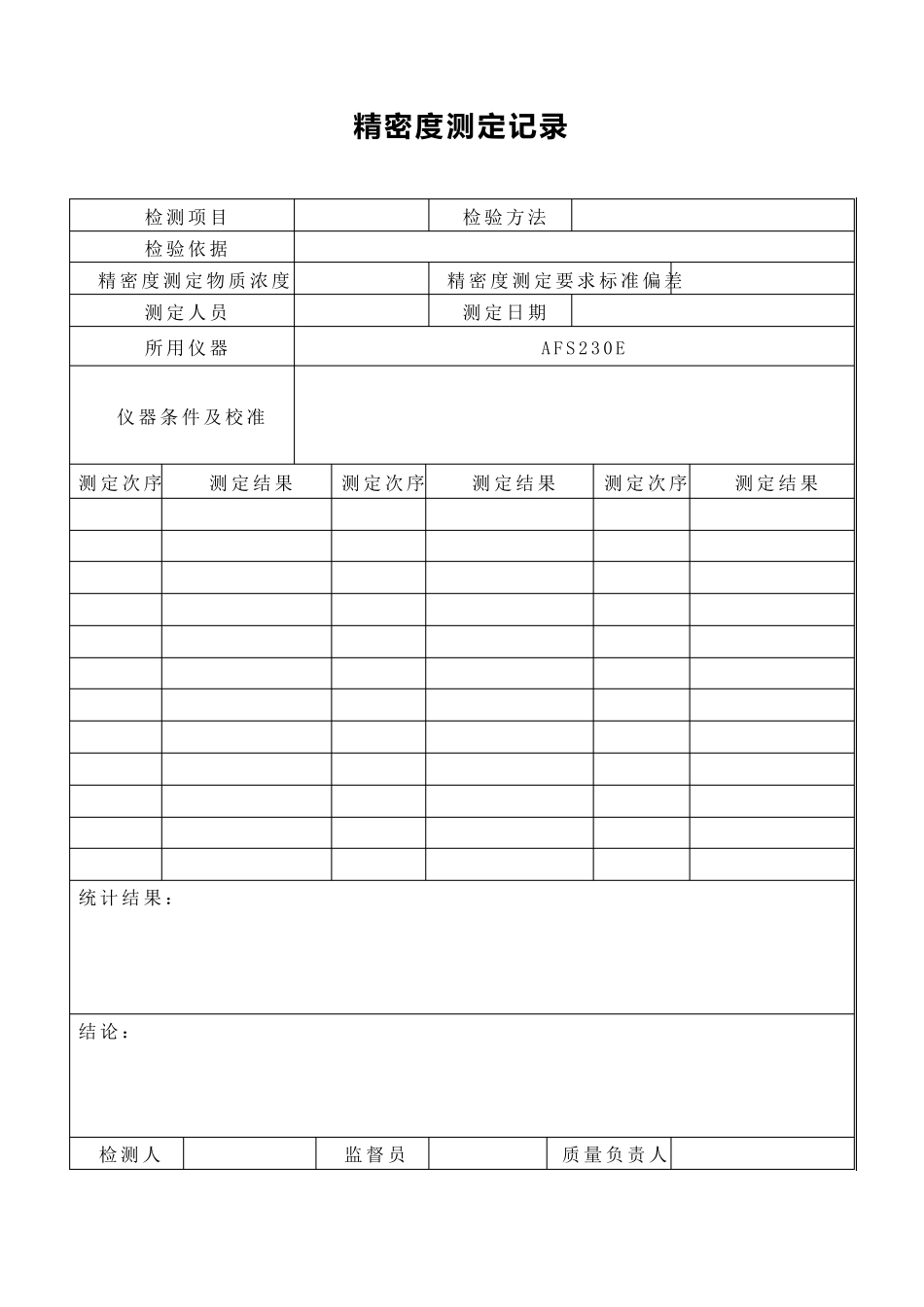 实验室内质控记录表格_第1页