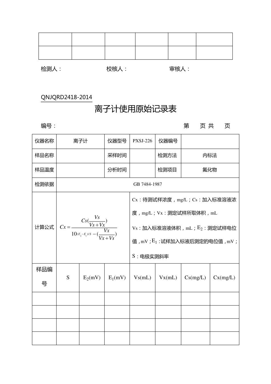 实验室分析原始记录表_第3页