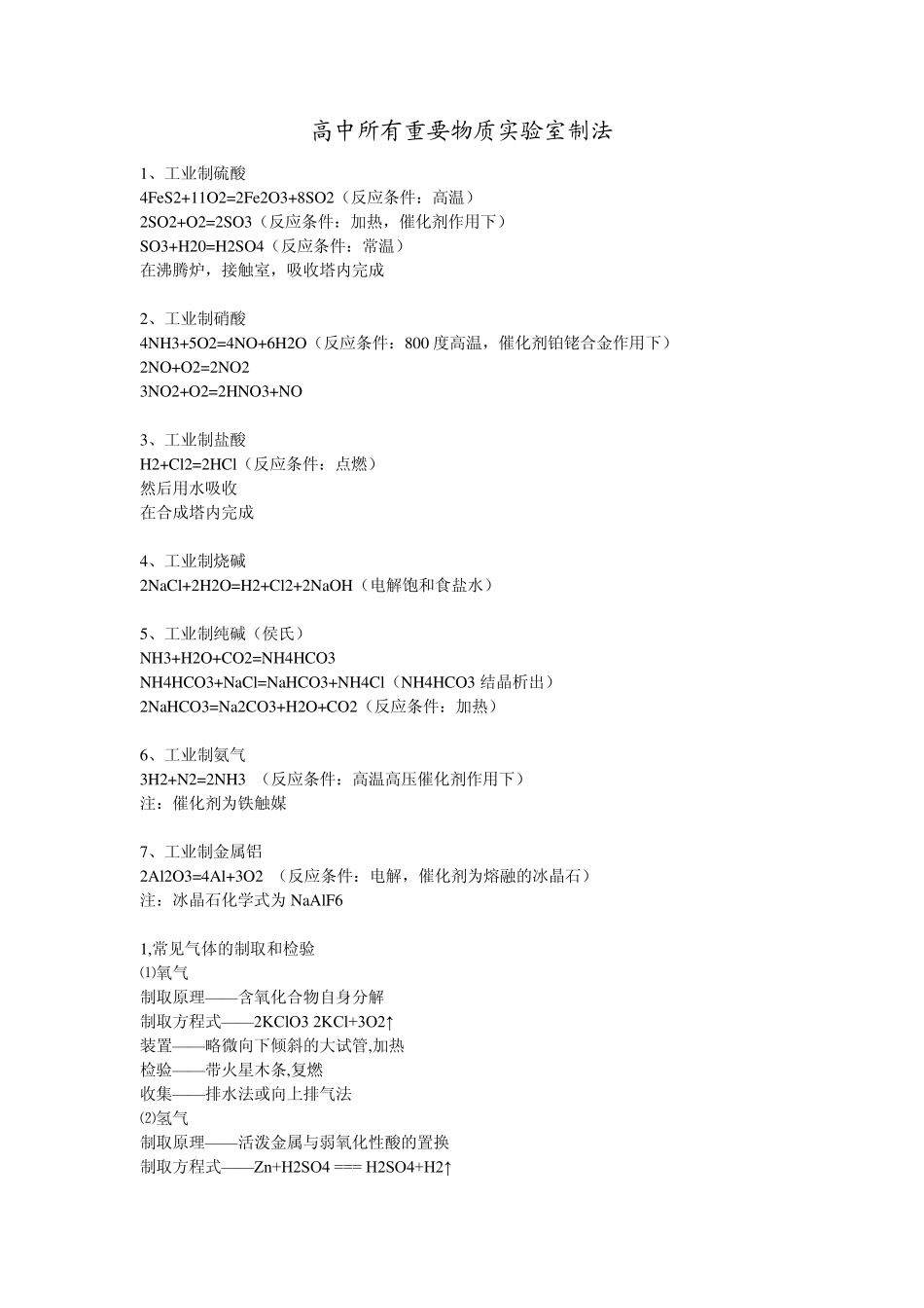 实验室制法大全_第1页