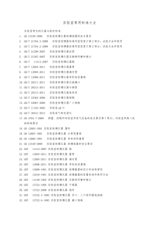 实验室常用标准大全