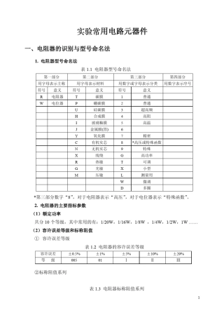 实验常用元器件