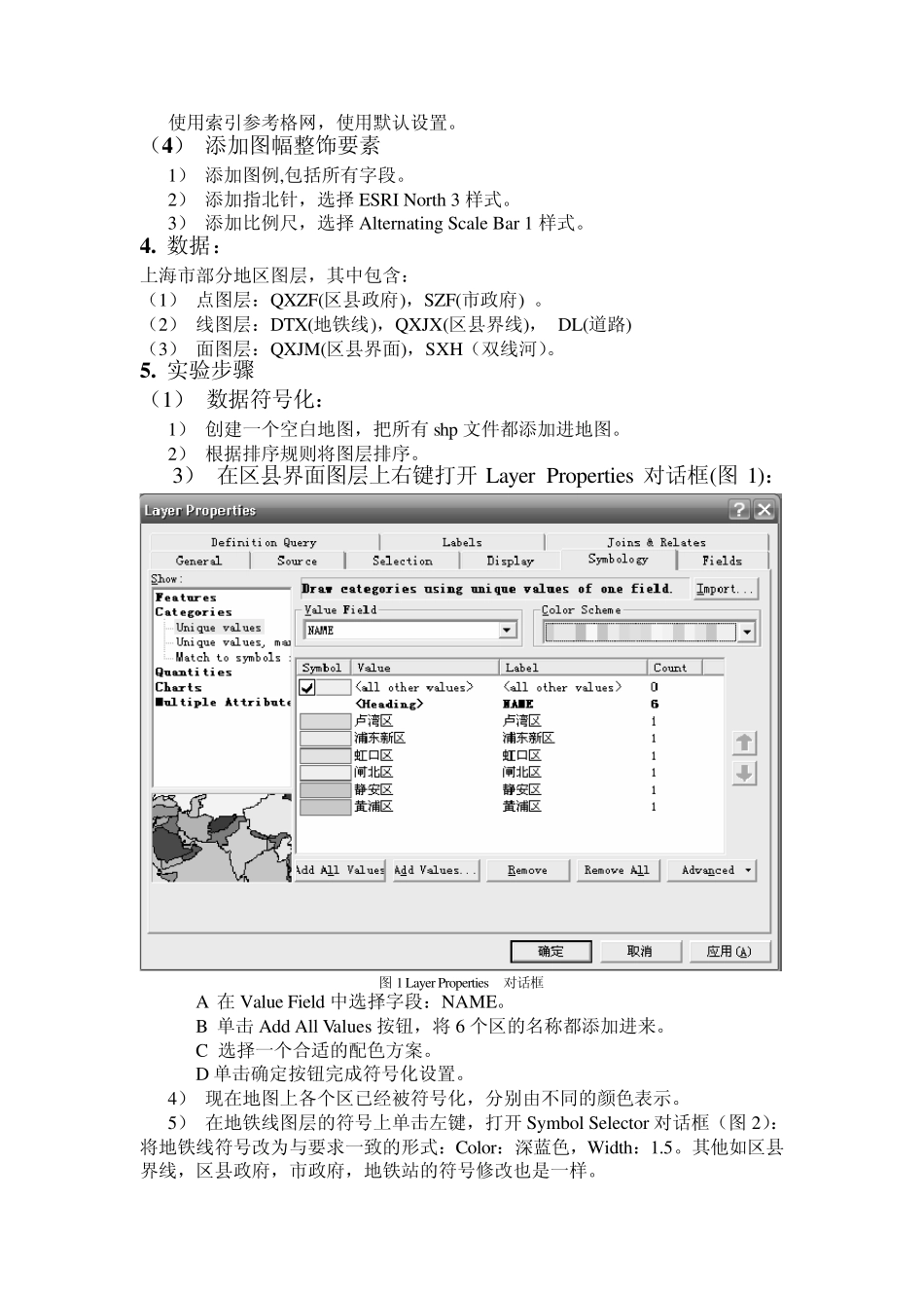 实验报告利用ArcGIS制作上海地图的基本过程_第3页