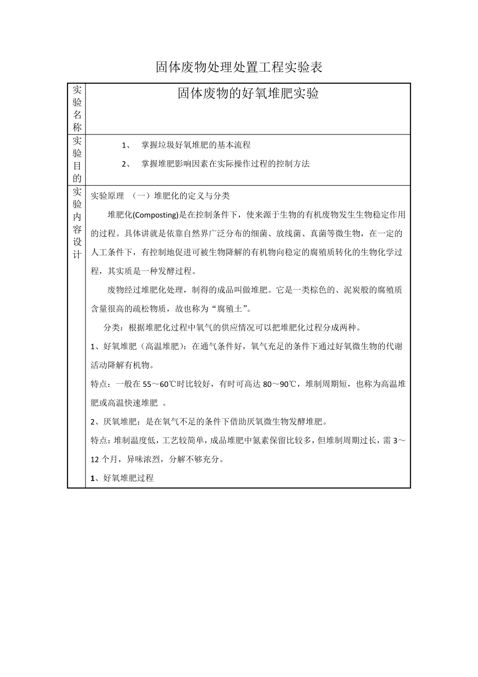 实验报告好氧堆肥_第1页