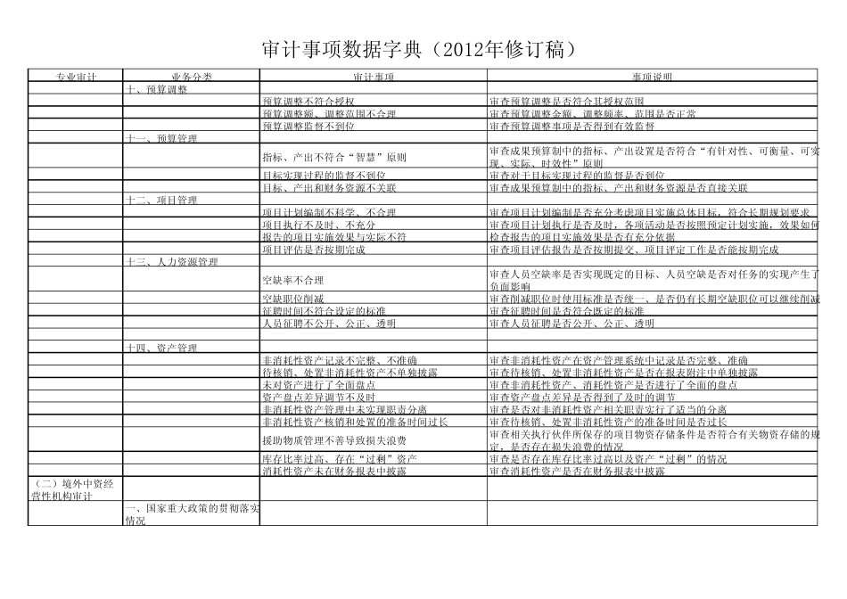 审计事项数据字典(2012年修订稿)_第2页