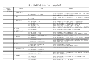 审计事项数据字典(2012年修订稿)