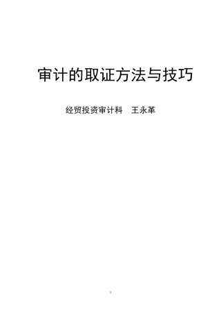 审计取证方法与技巧