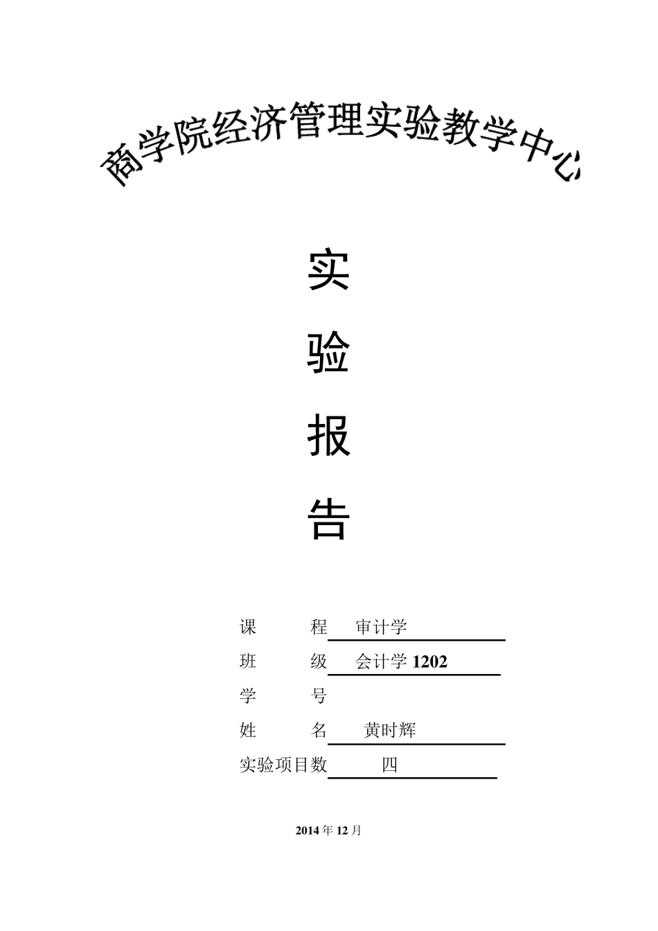 审计学实验报告。_第1页