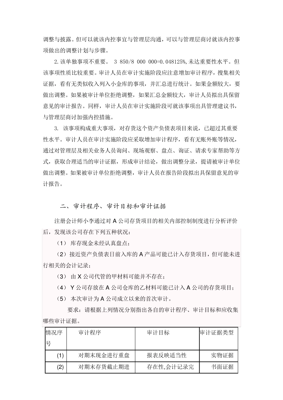 审计学案例分析题及答案_第3页