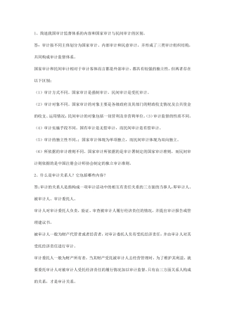 审计学简答题