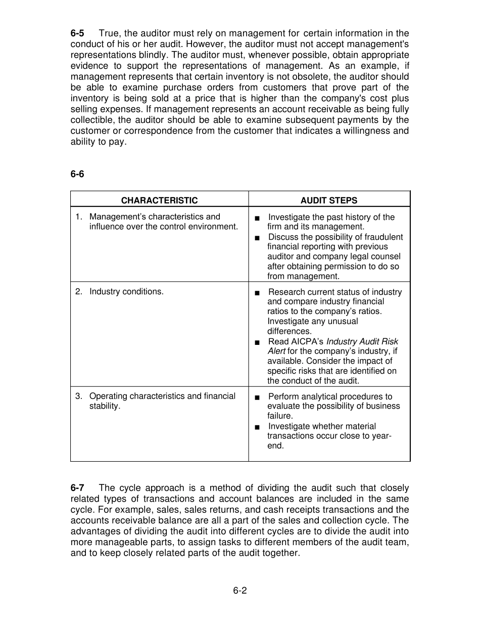 审计学：一种整合方法阿伦斯英文版第12版课后答案Chapter6SolutionsManual_第2页