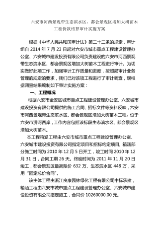 审计实施方案范本