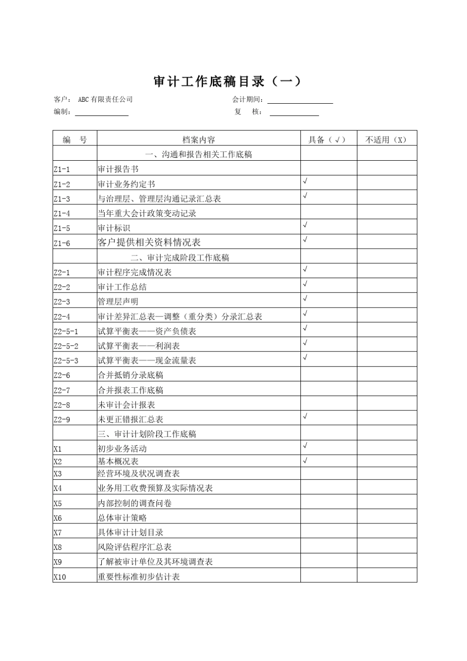 审计工作底稿(会计师事务所)_第2页
