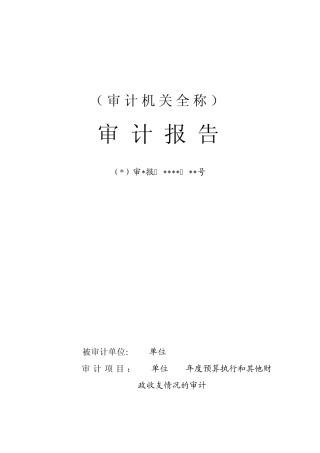 审计报告模板