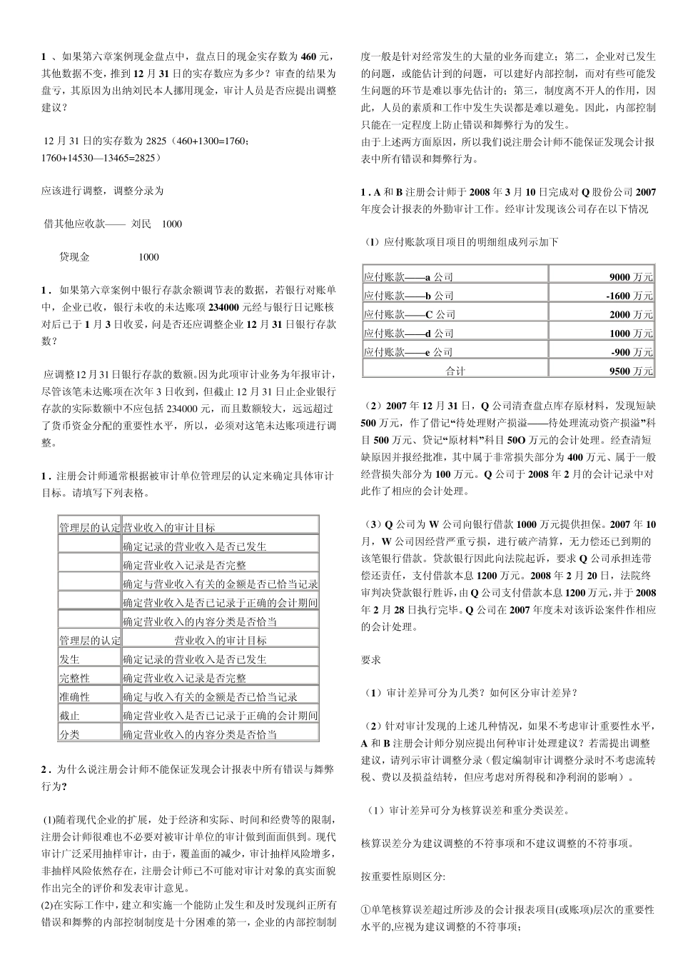 审计案例分析案例题_第1页