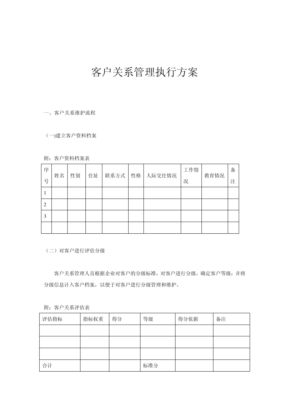 客户关系管理执行方案_第1页